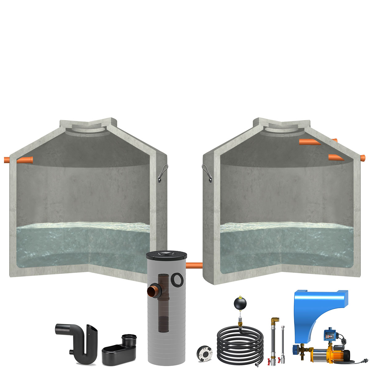 Regenwasseranlage Hydrophant 13700 L Haus